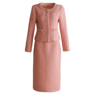 小香风套装裙女装高端新款时尚气质名媛粗花呢法式高端精致两件套