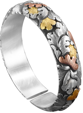 卿丹纯银手镯复古做旧银手镯