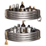 枪灰浴室厕所置物架免打孔卫生间三角篮壁挂架洗手间洗漱台收纳架