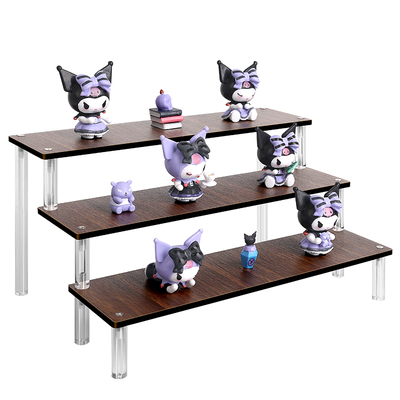 胡桃木多层阶梯展示架