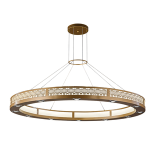 新中式餐厅包间吊灯圆形创意酒楼饭店餐饮包厢吊灯菜馆包房客厅灯