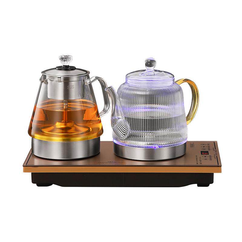 底部全自动上水茶桌台烧水壶一体专用玻璃电磁大功率条纹泡煮茶壶