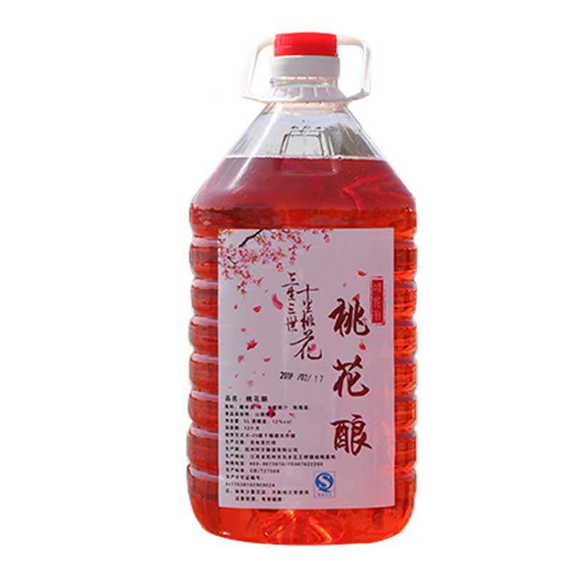 10斤装桃花酿桃花醉桃花酒低度果酒大桶装餐饮酒散装酒甜酒水果酒