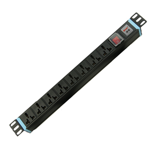 PDU机柜插座专用电源插排19英寸机架式1U8位16A开关铝合金接线板