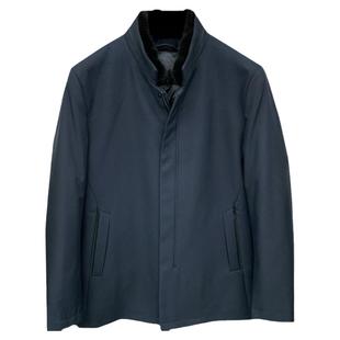 促销特价25冬季新品男士水貂毛立领白鸭绒可脱卸内胆羽绒服铭盛缘