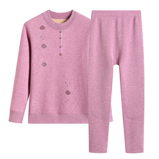 保暖内衣套装女加绒加厚2025新款中老年人妈妈保暖衣奶奶冬季大码