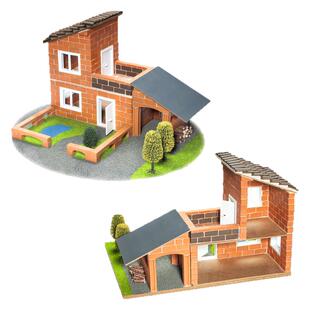 德国teifoc考夫曼别墅2合1泥瓦匠儿童手工diy小屋盖房子砌墙玩具