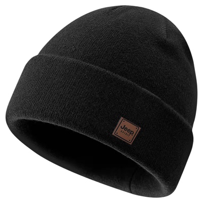 Jeep羊毛混纺针织帽男冬季防风防寒护耳冷帽骑车加厚保暖毛线帽女