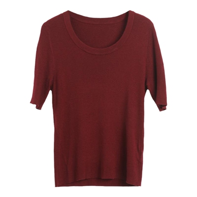 西町村屋休闲极简短袖针织衫女