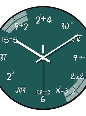 挂钟静音数学公式教室装饰