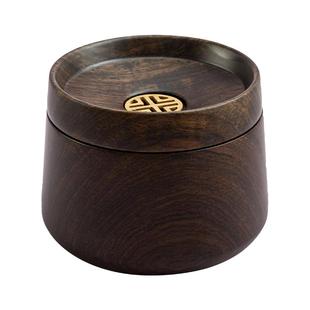 黑檀木茶洗茶渣缸家用木质带盖建水茶滤水盂杯洗茶具茶道配件大全