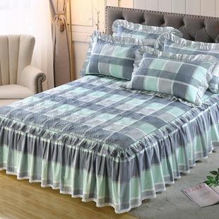 新款 床罩单件纯棉加厚保护防尘套1.8m花边床单春秋 全棉夹棉床裙式