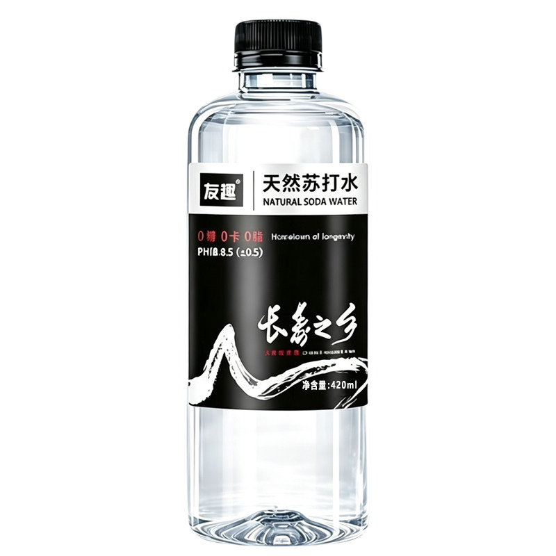 天然苏打水整箱420ml*12瓶无糖弱碱性无汽冷灌0添加剂天然饮用水