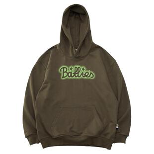 Battles秋冬雾化Logo印花刺绣重磅纯棉连帽卫衣加绒宽松帽衫外套