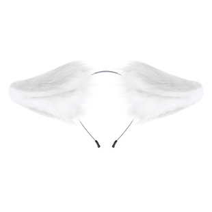 手作干员兽耳云青萍录武官cosplay明日方舟 毛绒银色耳朵漫展道具