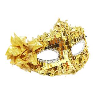 闪光性感半脸面具女化妆舞会黑色成人派对公主威尼斯面罩表演道具