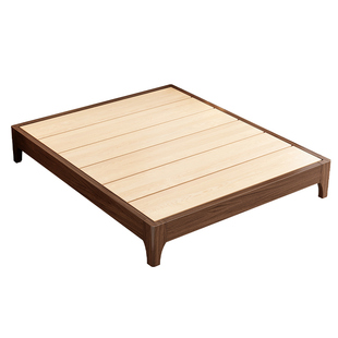 胡桃木榻榻米无床头床架子1.2/1.35/1.5/1.8米排骨架床尺寸定制