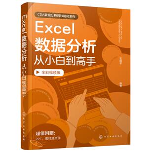 Excel数据分析从小白到高手 零基础初学者新手办公人员初级数据分析师Excel用户数据库技术人员自学图书籍 职业院校培训机构教材