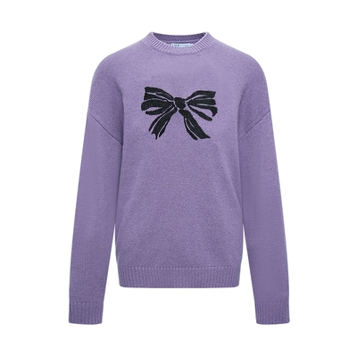 LILY新款宽松通勤蝴蝶结针织衫