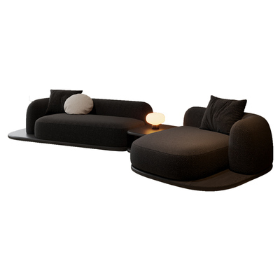 纳威沙丘沙发中古风客厅家用设计师创意地台羊羔绒布艺2025年新款