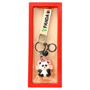 四川成都文创熊猫可爱玩偶钥匙扣纪念品书包包挂件饰品礼物送老外