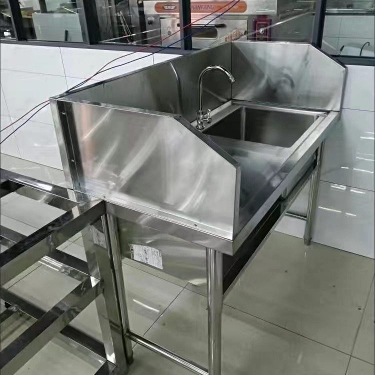 不锈钢超市杀鱼台屠宰水果切配台鸡鸭宰杀台刨鱼台水槽操作台收集