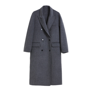 IVYKKI艾维中长毛呢大衣时尚复古双面呢外套通勤女2025年冬季新款