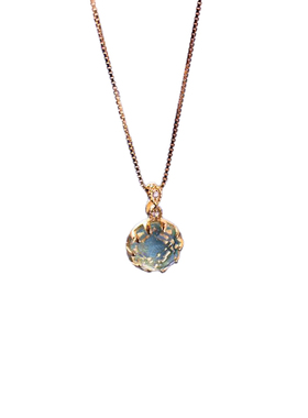 【神话】镀18K金天蓝色水晶吊坠女士日韩简约气质轻奢百搭锁骨链