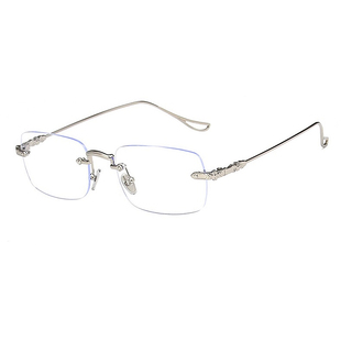 ALASYA高级感超轻无框眼镜斯文金丝边眼镜框素颜防蓝光街头纯欲