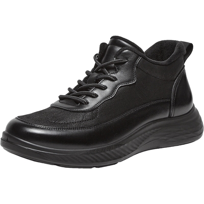 百思图冬季商场同款时尚保暖加绒户外运动厚底男休闲鞋92M19DM4