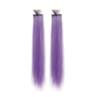短发挂耳染假发片单卡一片式彩色挑染接发条紫色渐变漂染隐形发贴