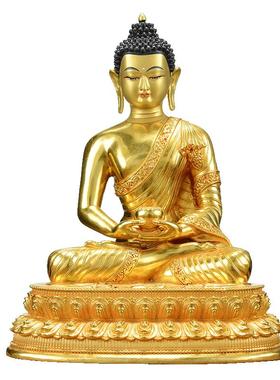 闯隆家用桌面铜器铜鎏金铜像摆件