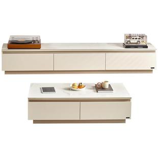 全友家居2025新款现代简约客厅家用小户型岩板茶几电视机柜组合