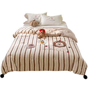 儿童牛奶绒120x150cm被子幼儿园宿舍秋冬被单双人加厚保暖a类被芯