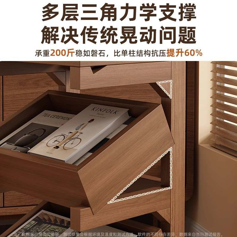 小推车书架一体靠墙可移动书桌家用架架出租屋家用收纳零食置物架