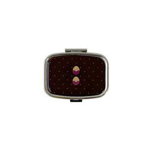 韩国second morning可爱金属便携迷你小药盒分格首饰收纳随身镜子