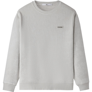 HLA/海澜之家内里加绒卫衣25秋冬新款字母小标提花肌理圆领长袖男