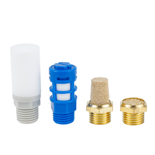 气动电磁阀排气消声器消音器BSL-01/02/03/04分304不锈钢塑料平头