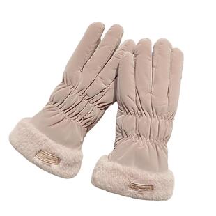 手套女冬季加绒加厚棉保暖骑行电动车皮质冬天防寒冷触屏玩雪手套