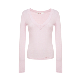 Liilou  clean fit 天丝羊毛 V领修身长袖正肩内搭打底衫上衣