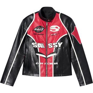 SALT.P可颜 赛车系列 撞色环保PU皮衣外套女2025冬新款AC35509050