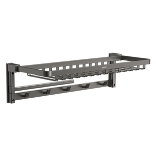 箭牌枪灰毛巾架家用太空铝浴巾架卫生间折叠式置物架浴室五金挂件