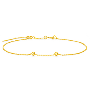 周大福SOINLOVE「极简」蜜豆指针18K金手链VE153生日礼物