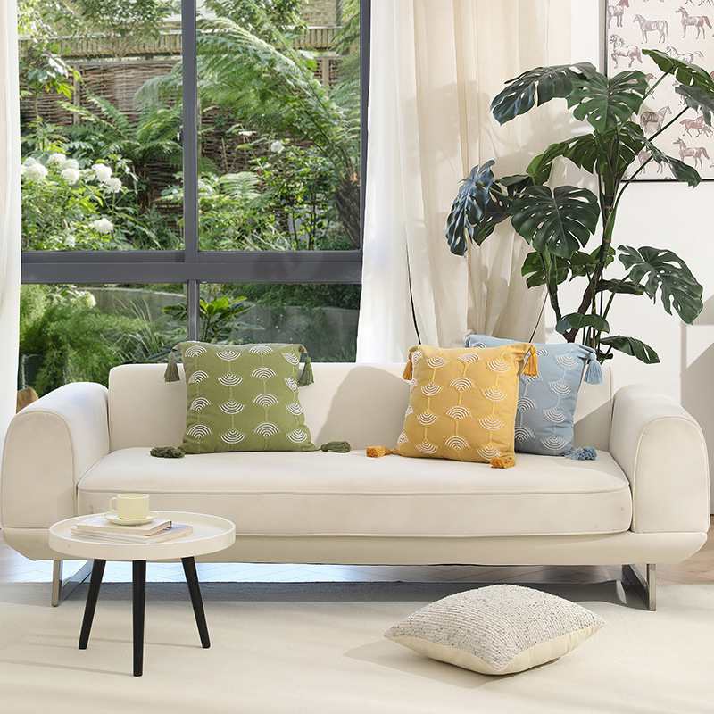 珠珠刺绣装饰靠枕床上大绣花靠垫银杏48新品小时枕套发货沙发抱