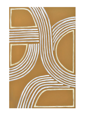 HLF.手绘大芬村油画《金砂曳素》肌理感挂画客厅玄关背景装饰画