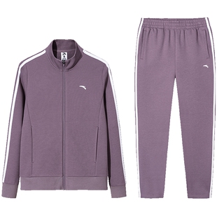 安踏运动套装女2026春季正品加绒立领外套休闲长裤运动妈妈两件套