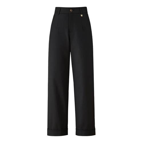 直筒羽绒裤女外穿九分2025秋冬季新款高腰显瘦加厚阔腿保暖棉裤子