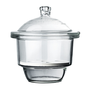 湘玻玻璃干燥器实验室真空干燥器干燥皿透明棕色300mm240mm