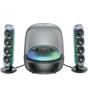 哈曼卡顿Soundsticks 5音乐水晶五代玄光黑蓝牙音响低音炮2.1音箱