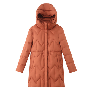 50多岁妈妈羽绒服冬季连帽白鸭绒2025新款洋气休闲中老年女士外套